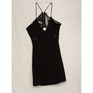 Women's Black Lace Open Back Cocktail Mini Dress Size Medium